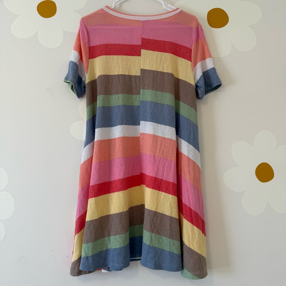 NWT JODIFL Colorful Rainbow Striped Mini Swing Dress - Picture 5 of 7